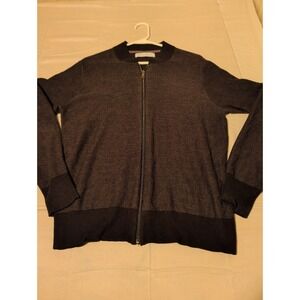 Ryan Seacrest Distinction Mens Sweater Jacket Full Zip Mock Neck Grey F63403ME
